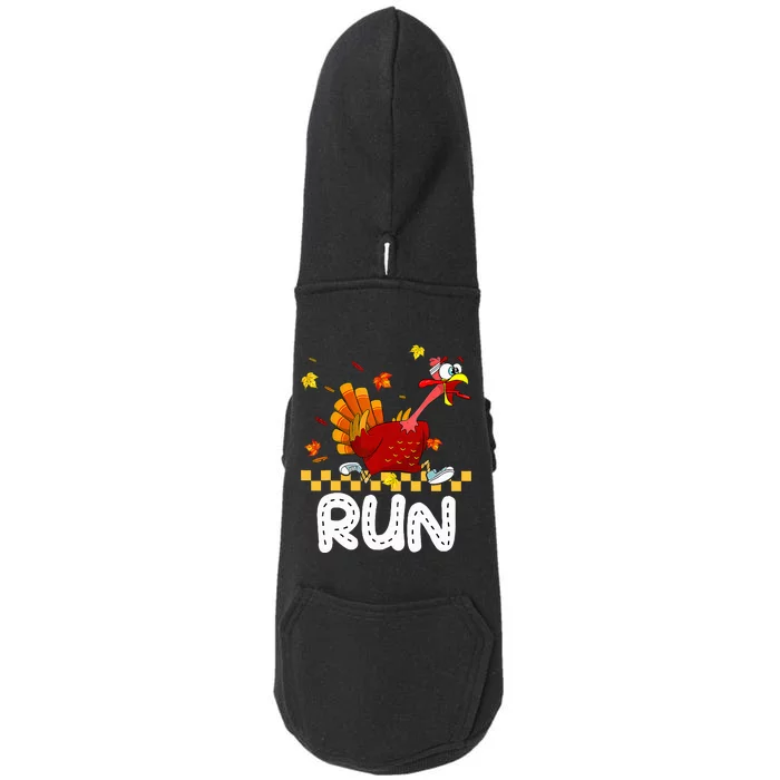 Turkey Run Costume Thanksgiving Running Turkey Trot Doggie 3-End Fleece Hoodie