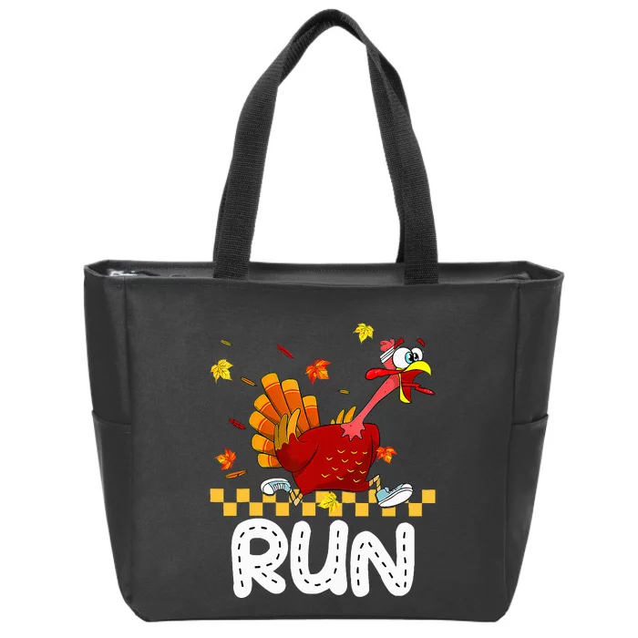 Turkey Run Costume Thanksgiving Running Turkey Trot Zip Tote Bag