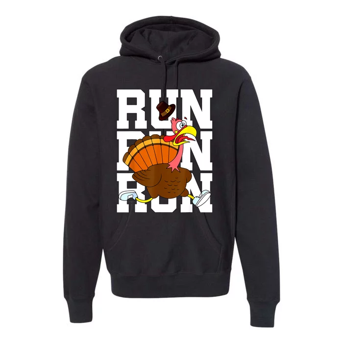 Turkey Run Costume Thanksgiving Running Turkey Trot Premium Hoodie