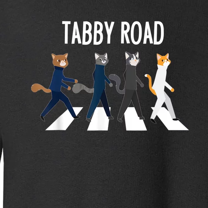 Tabby Road Cats Cat Lover Toddler Sweatshirt