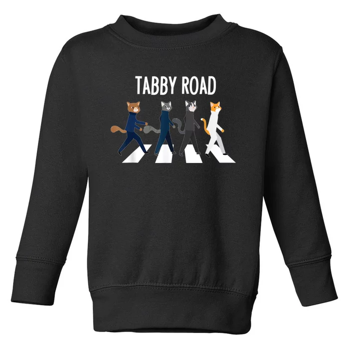 Tabby Road Cats Cat Lover Toddler Sweatshirt