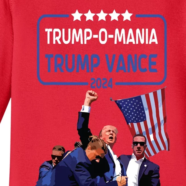 Trump Republican Convention Trumpomania Trump Vance 2024 Baby Long Sleeve Bodysuit