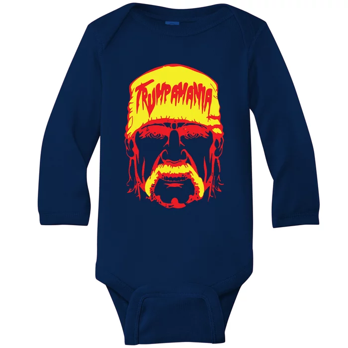 Trump Republican Convention Wrestling Meme Trumpamania Baby Long Sleeve Bodysuit