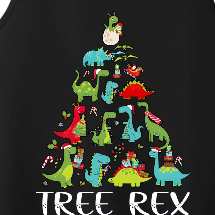 Tree Rex Christmas Funny Cute Dinosaur Xmas Tree Performance Tank