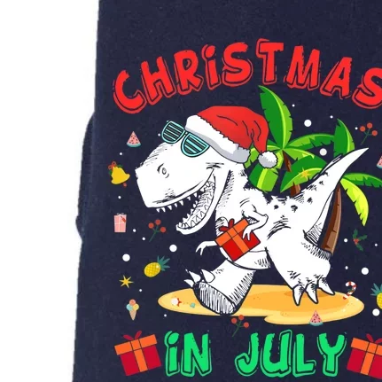 T Rex Christmas In July for Boy Dinosaur Doggie 3-End Fleece Hoodie