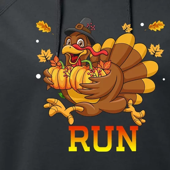 Turkey Run Costume Thanksgiving Running Turkey Trot Performance Fleece Hoodie