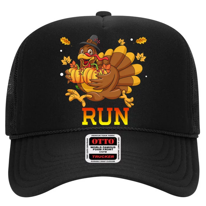 Turkey Run Costume Thanksgiving Running Turkey Trot High Crown Mesh Trucker Hat