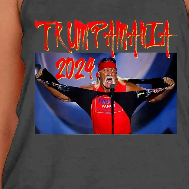 Trump Republican Convention Wrestling Meme Trumpamania Funny Women's Knotted Racerback Tank