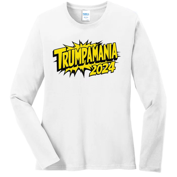 Trump Republican Convention Wrestling Meme Trumpamania Ladies Long Sleeve Shirt