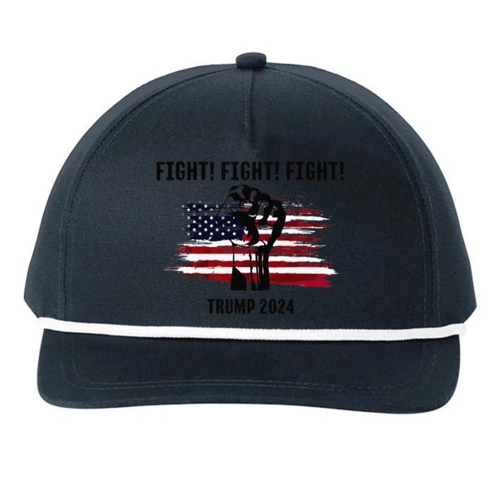 Trump Rally Campaign 2024 Fight Fight Fight Snapback Five-Panel Rope Hat