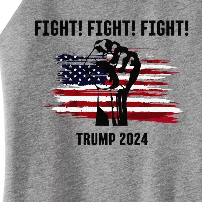 Trump Rally Campaign 2024 Fight Fight Fight Women’s Perfect Tri Rocker Tank