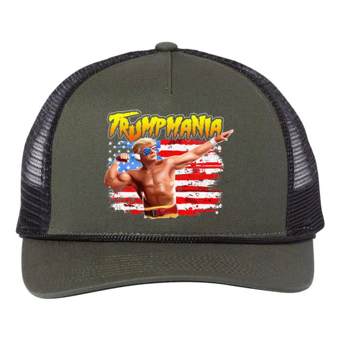 Trump Republican Convention Wrestling Meme Trumpamania Retro Rope Trucker Hat Cap