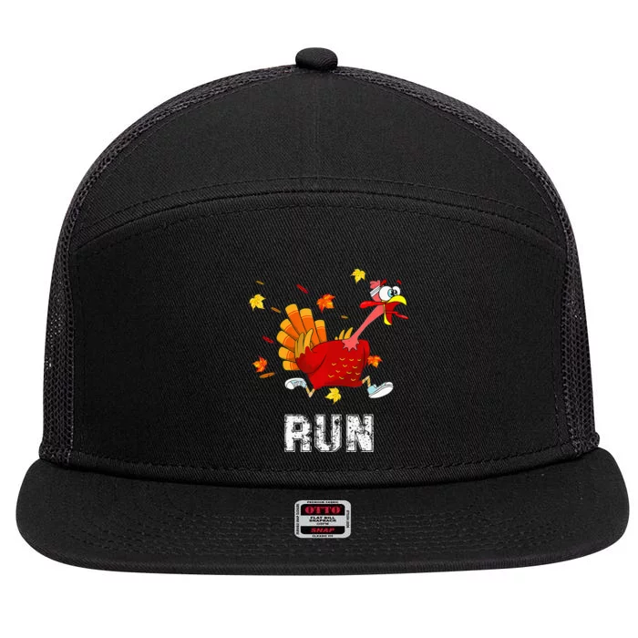 Turkey Run Costume Thanksgiving Running Turkey Trot 7 Panel Mesh Trucker Snapback Hat