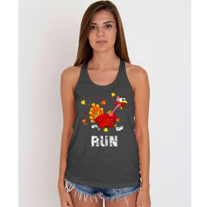 Turkey Run Costume Thanksgiving Running Turkey Trot Women's Knotted Racerback Tank