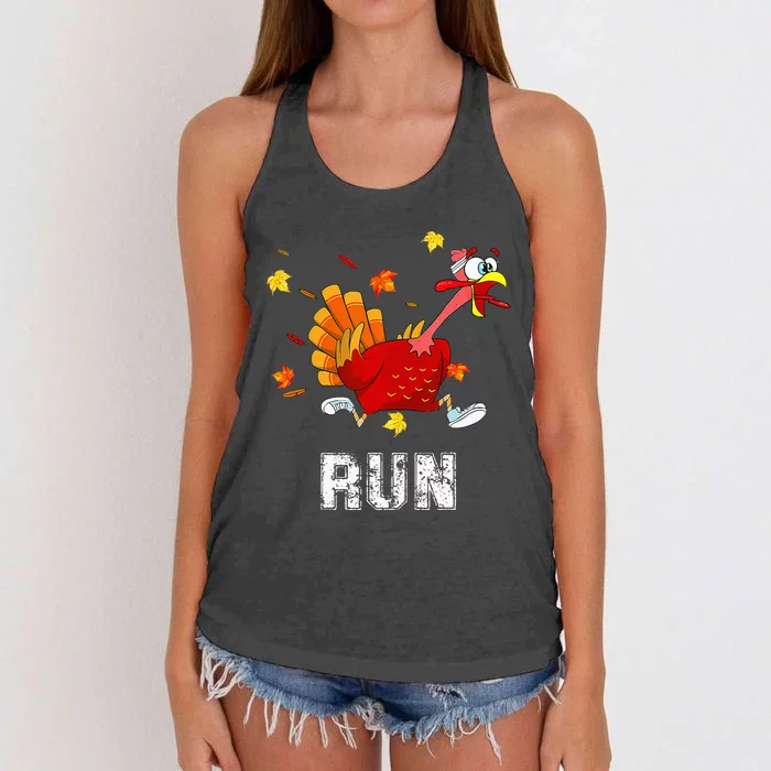 Turkey Run Costume Thanksgiving Running Turkey Trot Women's Knotted Racerback Tank