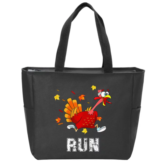 Turkey Run Costume Thanksgiving Running Turkey Trot Zip Tote Bag