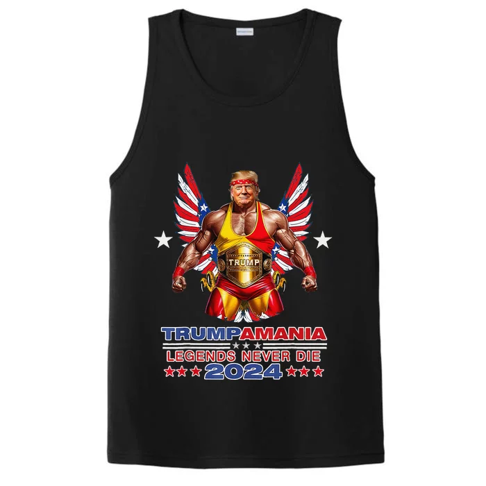 Trump Republican Convention Wrestling Meme Trumpamania Funny Performance Tank