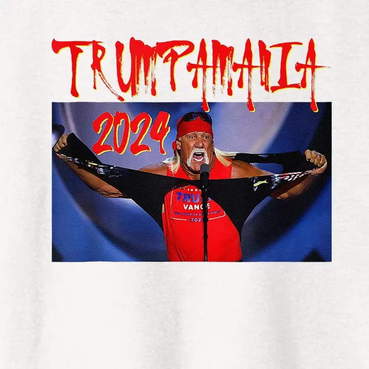 Trump Republican Convention Wrestling Meme Trumpamania Funny Women's Crop Top Tee