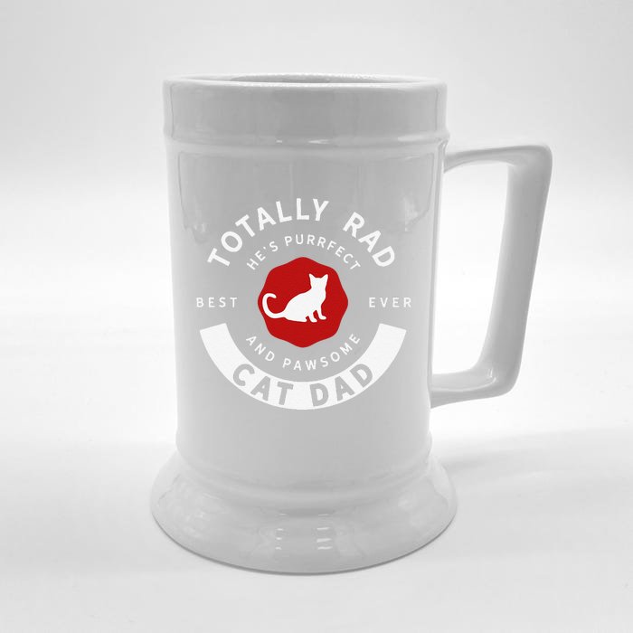 Totally Rad Cat Dad Fathers Day Front & Back Beer Stein