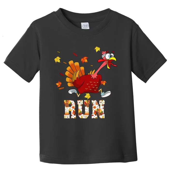 Turkey Run Costume Thanksgiving Running Turkey Trot Gift Toddler T-Shirt