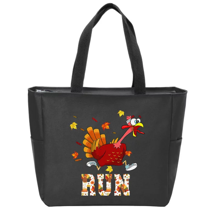 Turkey Run Costume Thanksgiving Running Turkey Trot Gift Zip Tote Bag