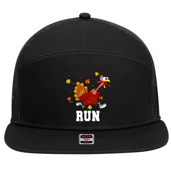 Turkey Run Costume Thanksgiving Running Turkey Trot 7 Panel Mesh Trucker Snapback Hat