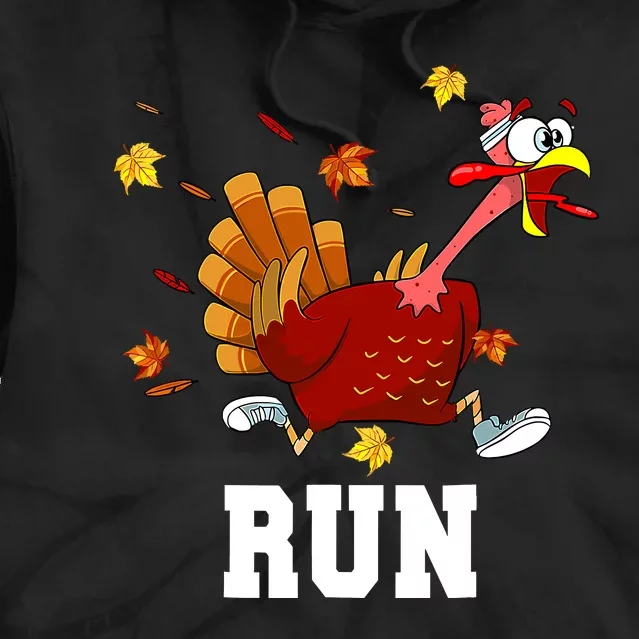 Turkey Run Costume Thanksgiving Running Turkey Trot Tie Dye Hoodie