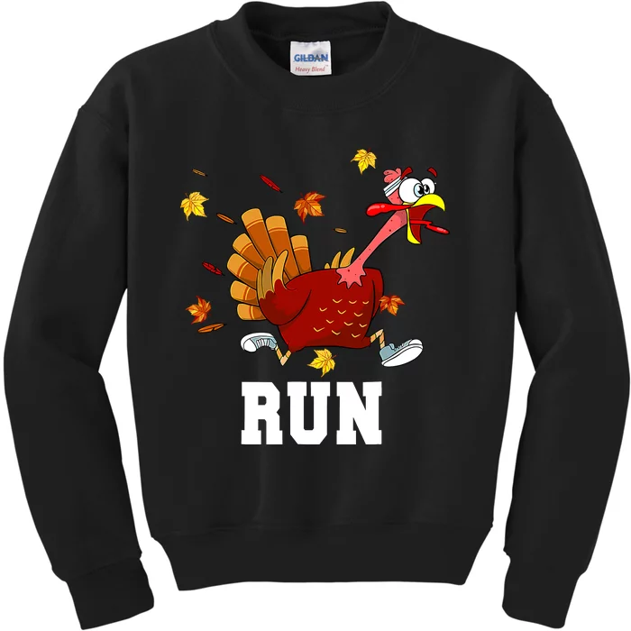 Turkey Run Costume Thanksgiving Running Turkey Trot Kids Sweatshirt