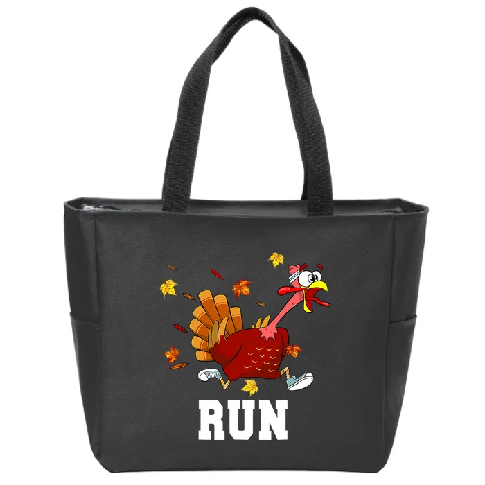 Turkey Run Costume Thanksgiving Running Turkey Trot Zip Tote Bag