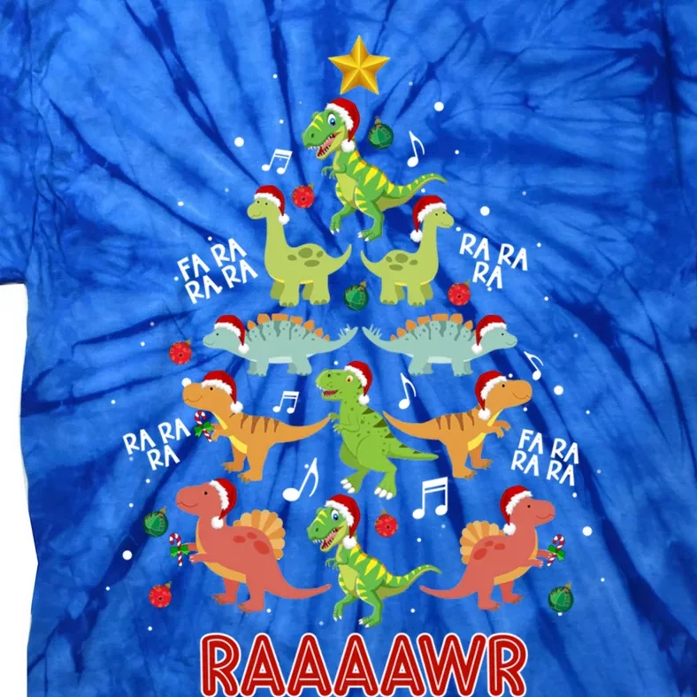 Tree Rex Christmas Gift Dinosaur Fa Ra Ra Rawr Rawr Xmas Gift Tie-Dye T-Shirt