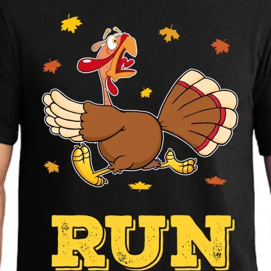 Turkey Run Costume Thanksgiving Running Turkey Trot Gift Cute Gift Pajama Set