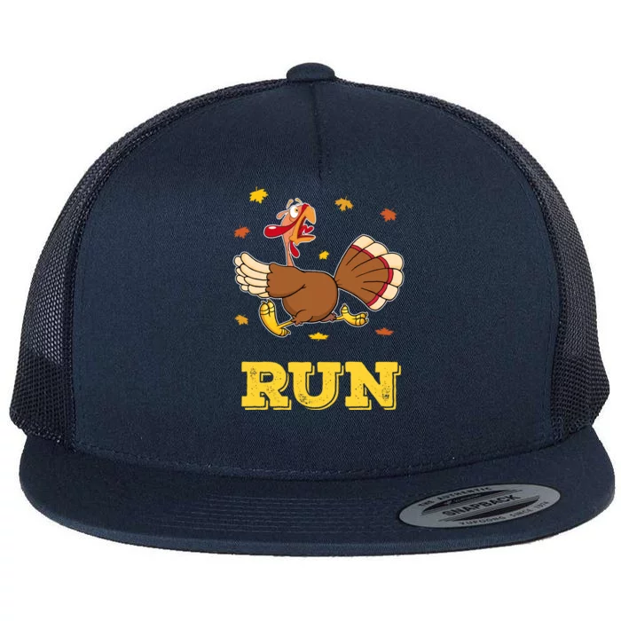 Turkey Run Costume Thanksgiving Running Turkey Trot Gift Cute Gift Flat Bill Trucker Hat