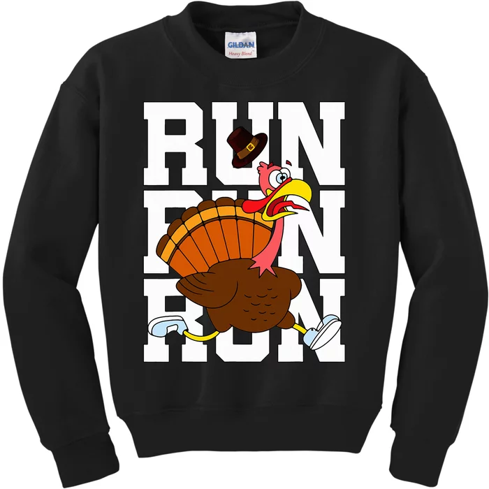 Turkey Run Costume Thanksgiving Running Turkey Trot Kids Sweatshirt