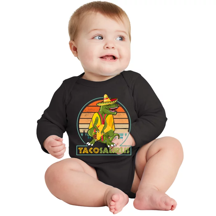 TACOSAURUS REX CINCO DE MAYO T Baby Long Sleeve Bodysuit