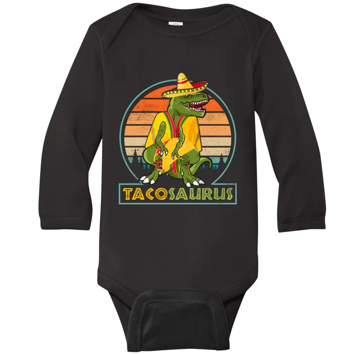 TACOSAURUS REX CINCO DE MAYO T Baby Long Sleeve Bodysuit