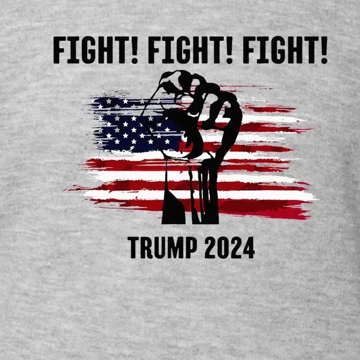 Trump Rally Campaign 2024 Fight Fight Fight Toddler Sweatshirt