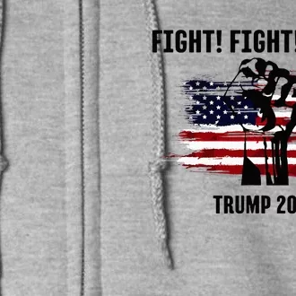 Trump Rally Campaign 2024 Fight Fight Fight Full Zip Hoodie