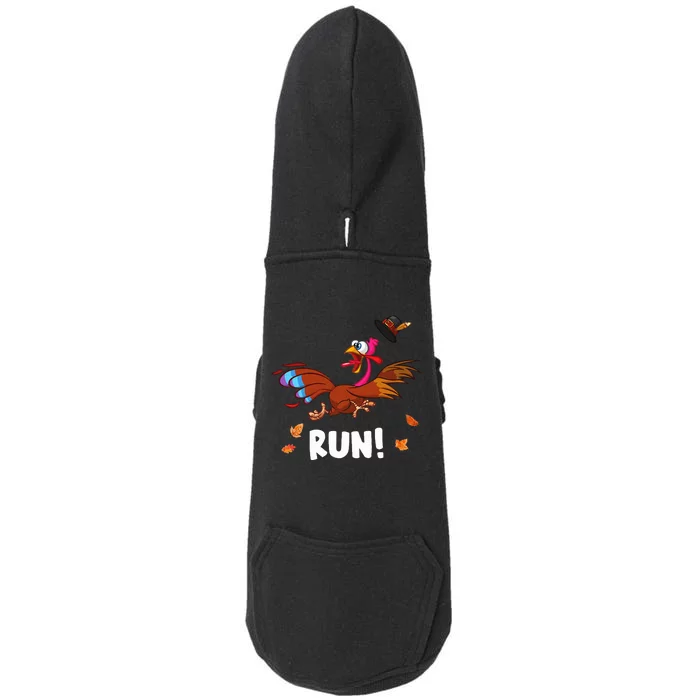 Turkey Run Costume Thanksgiving Running Turkey Trot Doggie 3-End Fleece Hoodie