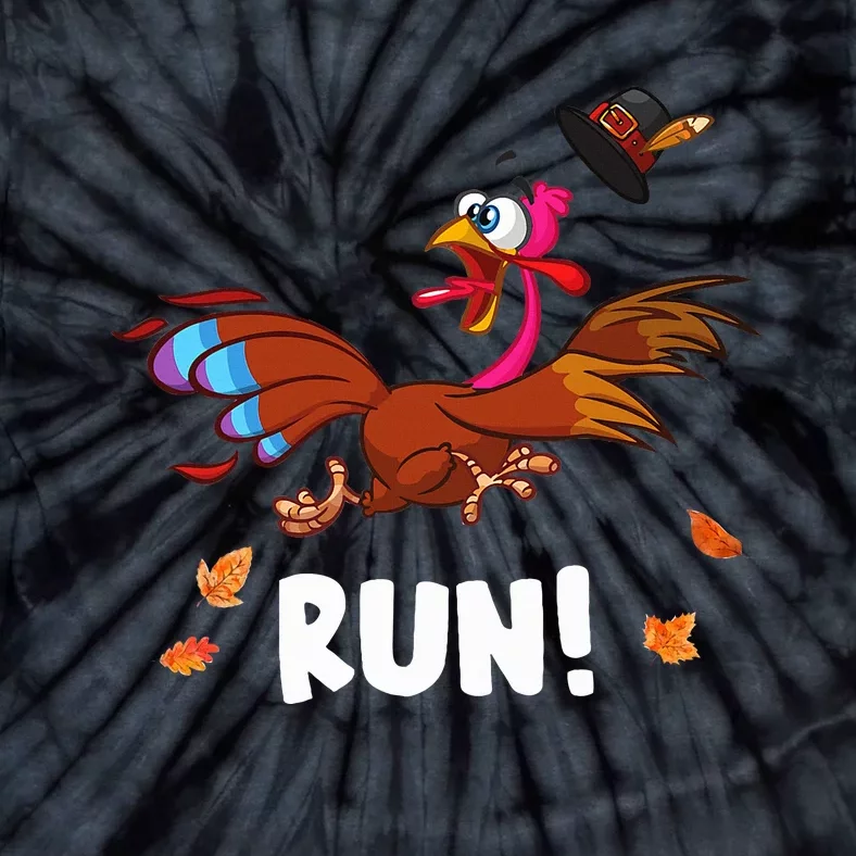 Turkey Run Costume Thanksgiving Running Turkey Trot Tie-Dye T-Shirt