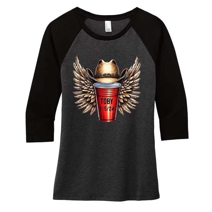 Toby Red Cup Women's Tri-Blend 3/4-Sleeve Raglan Shirt