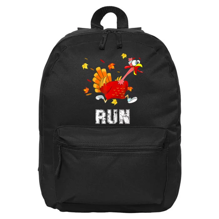 Turkey Run Costume Thanksgiving Running Turkey Trot 16 in Basic Backpack