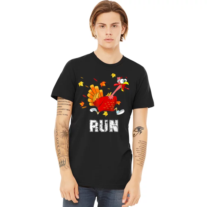 Turkey Run Costume Thanksgiving Running Turkey Trot Premium T-Shirt