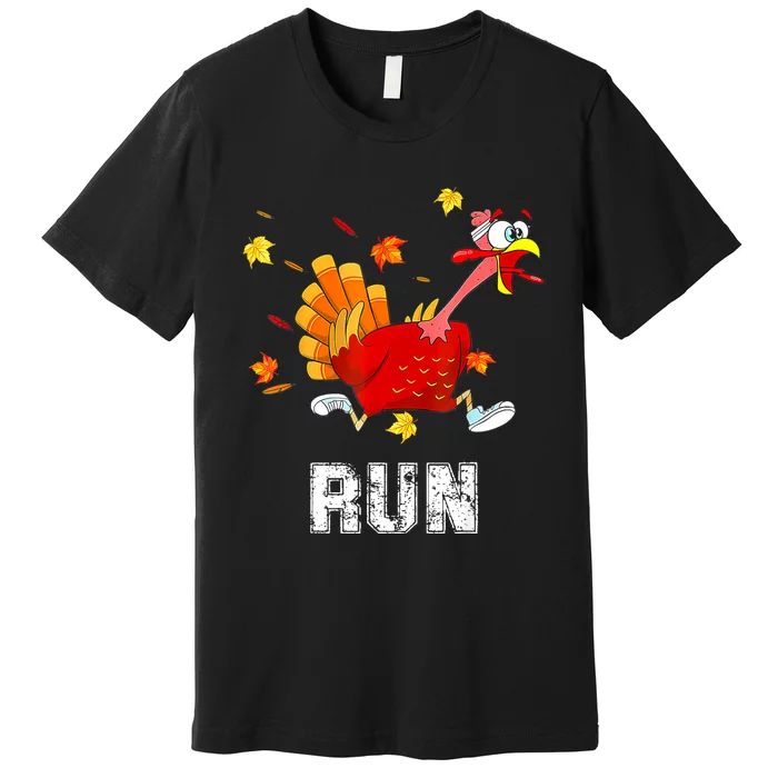 Turkey Run Costume Thanksgiving Running Turkey Trot Premium T-Shirt