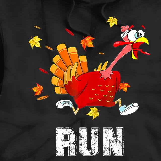 Turkey Run Costume Thanksgiving Running Turkey Trot Tie Dye Hoodie