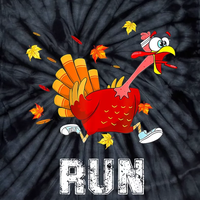 Turkey Run Costume Thanksgiving Running Turkey Trot Tie-Dye T-Shirt