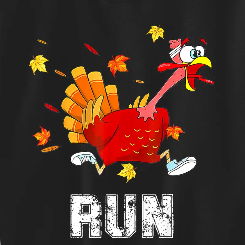 Turkey Run Costume Thanksgiving Running Turkey Trot Kids Sweatshirt