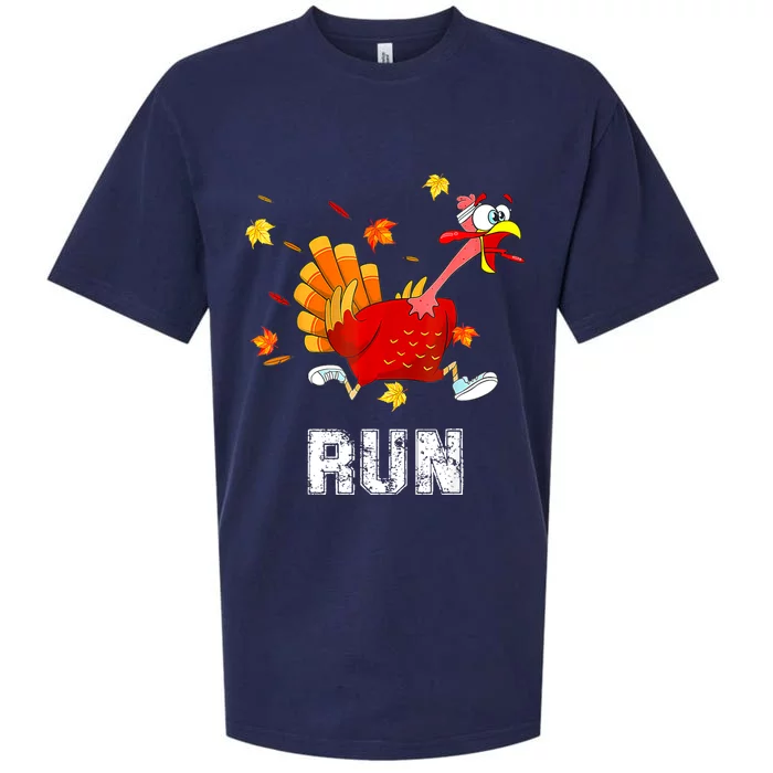 Turkey Run Costume Thanksgiving Running Turkey Trot Sueded Cloud Jersey T-Shirt