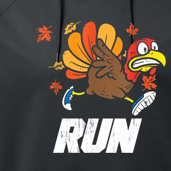 Turkey Run Costume Thanksgiving Running Turkey Trot Performance Fleece Hoodie