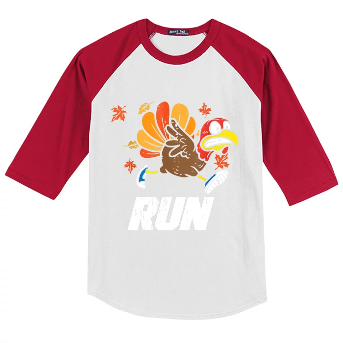 Turkey Run Costume Thanksgiving Running Turkey Trot Kids Colorblock Raglan Jersey