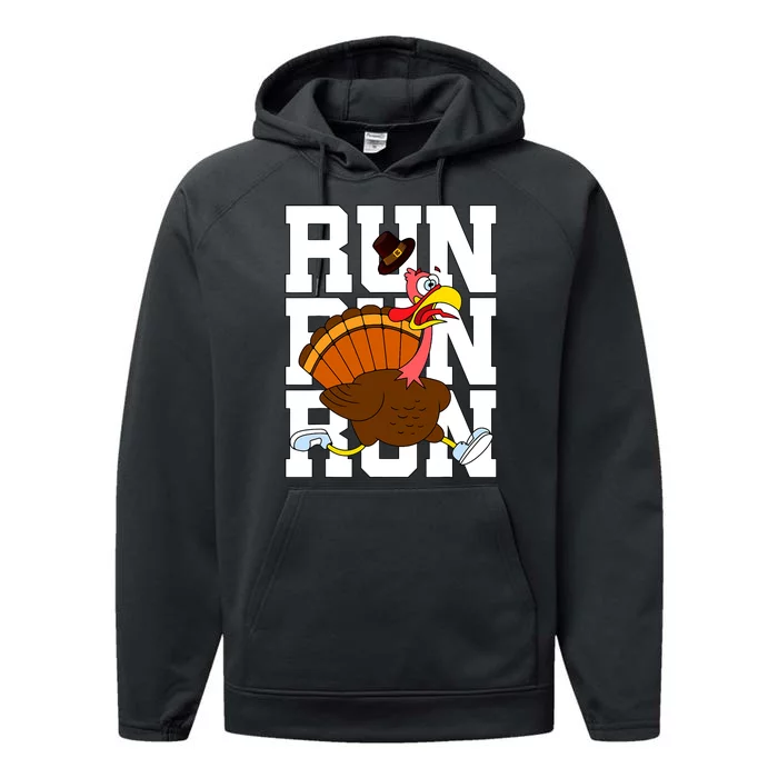 Turkey Run Costume Thanksgiving Running Turkey Trot Performance Fleece Hoodie